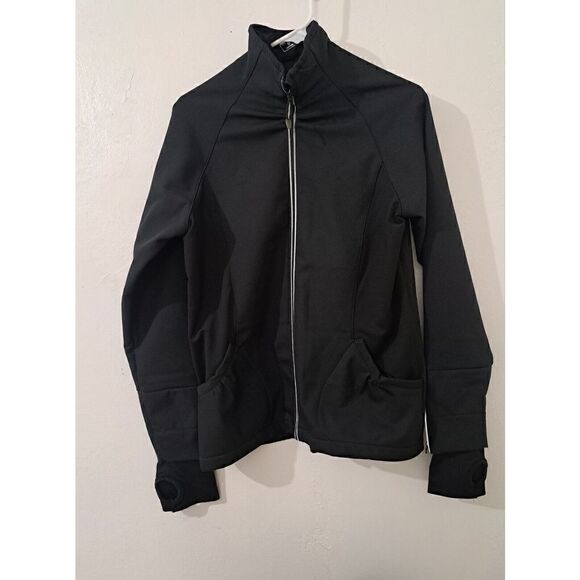 Title Nine Womens Large Black High Neck performance Running lightweight jacket - Picture 1 of 8